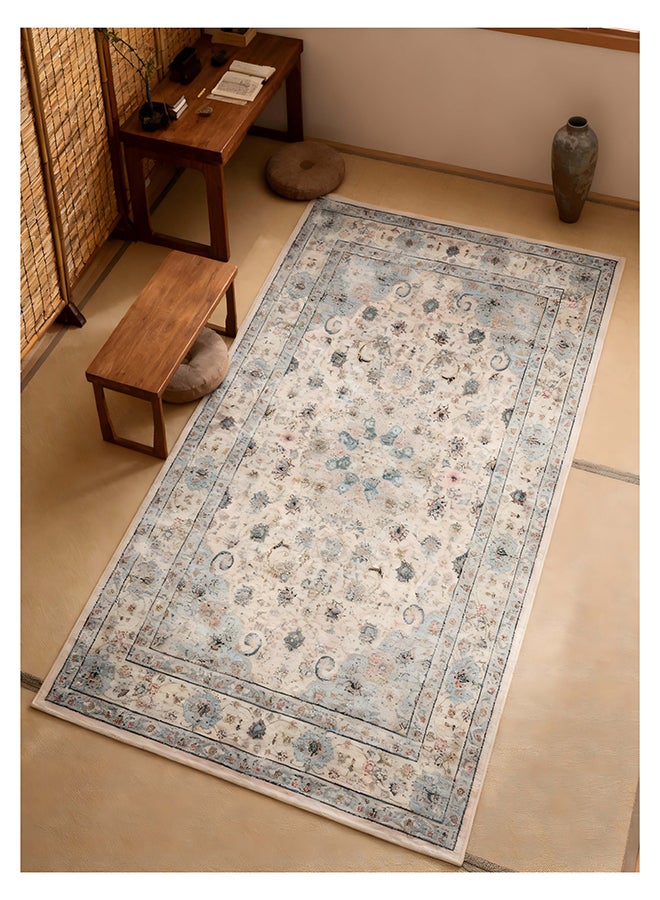 Noon East Carpet Rug Anti-Slip-  Size- 153 x 214 cm - 5x7 ft | Royal Heritage Design | Color- Misty blue| Ideal as Carpets for Living room, Bedroom, Office, Entry hallways, Foyers or balcony - Image 4